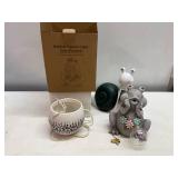 MM1. Garden Lot-Ceramic Pot, Snail Plastic, LED Frog Acrylic(Works, but needs hot glue on bubble & Buuterfly)