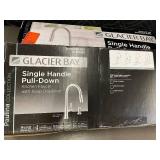 2 X Glacier Bay Paulina Single-Handle Pull-Down Kitchen Faucet with Soap Dispenser - Chrome