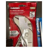 DeWALT Nail Set 3-Piece, Husky Groove Joint Pliers 16 in, Empire 12 in Magnetic Torpedo Level