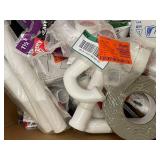 PVC Plumbing Fittings Assortment - White PVC Elbows Tees and Connectors