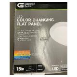 Halo 6inch 5-Color Slim Canless LED Downlight 4-Pack & Commercial Electric 15in Color Changing Panel