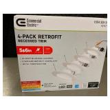 Commercial Electric 4-Pack Retrofit Recessed Trim - 5/6in, White