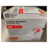 Commercial Electric 4-Pack Retrofit Recessed Trim - 5/6in, White