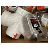 Assorted White PVC Pipe Fittings - Elbows, Tees, Couplings & Adapters