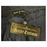 box c - 2 X Scarlet Darkness Dress - Navy Short Sleeve Ruched Bodice, Pleated Skirt, Size S