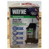 Wayne 58321-WYN3 CDU980E 3/4 HP Submersible Cast Iron and Stainless Steel Sump Pump, Large, Silver & Superior Pump 91250 1/4 HP Thermoplastic Submersible Utility Pump with 10-Foot Cord Msrp $227.99