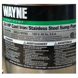 Wayne 58321-WYN3 CDU980E 3/4 HP Submersible Cast Iron and Stainless Steel Sump Pump, Large, Silver & Superior Pump 91250 1/4 HP Thermoplastic Submersible Utility Pump with 10-Foot Cord Msrp $227.99
