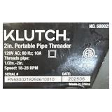 Klutch 2in. Electric Pipe Threader, Portable, 28 RPM, 10 Amps, Includes 6 Dies #5800218 Msrp $429.99