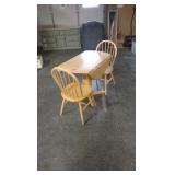 solid wood drop leaf table 2 chairs