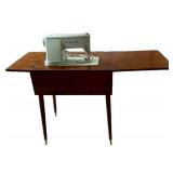 Singer 185K3 Sewing Machine in Vintage Wood Table - 31 x 24 x 16.5 in