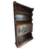 DR - China Cabinet Hutch Wood & Diamond-Lattice Glass Doors - 80in W x 44in H x 11in D