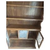 DR - China Cabinet Hutch Wood & Diamond-Lattice Glass Doors - 80in W x 44in H x 11in D