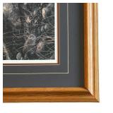 DR - Framed Lake Landscape Print - Campsite by the Lake with Canoe, 29 x 39 in