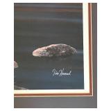 DR - Framed Lake Landscape Print - Campsite by the Lake with Canoe, 29 x 39 in