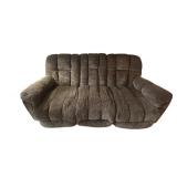 Reclining Brown Fabric 3-Seat Sofa - 82 in L x 40 in D x 20 in H