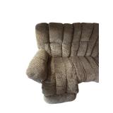 Reclining Brown Fabric 3-Seat Sofa - 82 in L x 40 in D x 20 in H