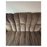 Reclining Brown Fabric 3-Seat Sofa - 82 in L x 40 in D x 20 in H