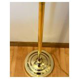 DR - Brass Floor Lamp with Adjustable Arm & Cream Pleated Shade - Approximately 55 in Tall