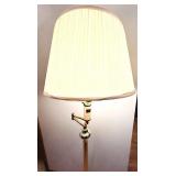 DR - Brass Floor Lamp with Adjustable Arm & Cream Pleated Shade - Approximately 55 in Tall