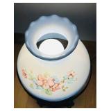 DR - Accurate Casting Hurricane Lamp - Vintage Hand Painted Floral Glass
