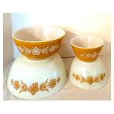 DR - Pyrex Vintage Butterfly Gold Floral Mixing Bowls - 4-Piece Set