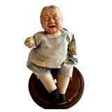 Antique Louis Amberg & Son John Bunny #34 Composite Doll & Glass Dome - 14 in Tall