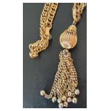 LL - Gold-Tone Necklace Set - Longest 34-Inch Pendant & Tassel Chains