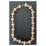 LL - Beaded Necklaces - 32-Inch Longest - Orange, Black, Peach & Cream Beads (Set of 4)