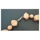 LL - Beaded Necklaces - 32-Inch Longest - Orange, Black, Peach & Cream Beads (Set of 4)