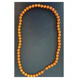 LL - Beaded Necklaces - 32-Inch Longest - Orange, Black, Peach & Cream Beads (Set of 4)