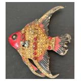 LL - Vintage Green Beaded Necklace & 7 Vintage Brooches - 13 in Length