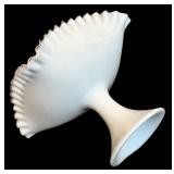 Fenton Milk Glass Silver Crest Square Centerpiece Bowl - 9 in Square & 8 in Tall