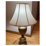 DR - Brass Table Lamp 33 in Tall & White Fabric Shade