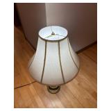 DR - Brass Table Lamp 33 in Tall & White Fabric Shade