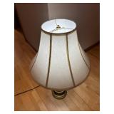 DR - Brass Table Lamp 33 in Tall & White Fabric Shade