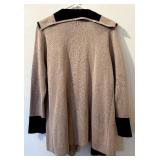 Dana Buchman Duster Sweater - Brown & Black - XL