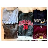 Nebraska Long Sleeve Shirt & 4 College Graphic Tees (Lot of 5)
