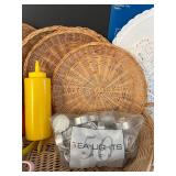 DR - Scarecrow Figure 3 Ft Tall With Doilies, Baskets, Tea Lights & Storage Dishes