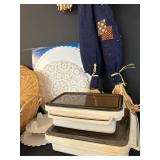 DR - Scarecrow Figure 3 Ft Tall With Doilies, Baskets, Tea Lights & Storage Dishes