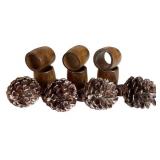 Napkin Holders - 6 Wooden Cylinders & 4 Pine Cone Napkin Holders