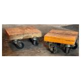 G - Four Wooden Moving Dollies