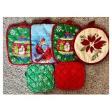 Round Table Linens - 6 Hot Pads & A Chipmunk Christmas Book
