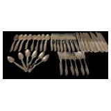 Oneida Silver Plate Flatware Set - Floral Pattern, Spoons, Forks & Knives