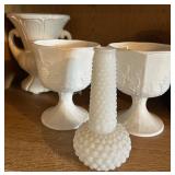 G - Assorted Vases including Indiana Milk Glass, Hobnail and More