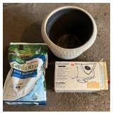 G - EarthWay EV-N-SPRED Shoulder Broadcast Seed Spreader & Scotts Grass Seed Sun & Shade Mix