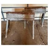G - Sawhorse Pair - Metal Frames with Wood Tops