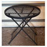 G - Black Metal Round Patio Side Table