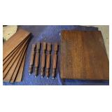 G - Antique Oak Dining Table with 7 Leaves Included - 35 x 42 in Top, 11 in Each