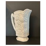 DR - Vintage Pitcher & Tumblers Set - Grapevine Embossed Ceramic