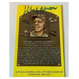 Hank Aaron Autographed National Baseball Hall of Fame Post Card